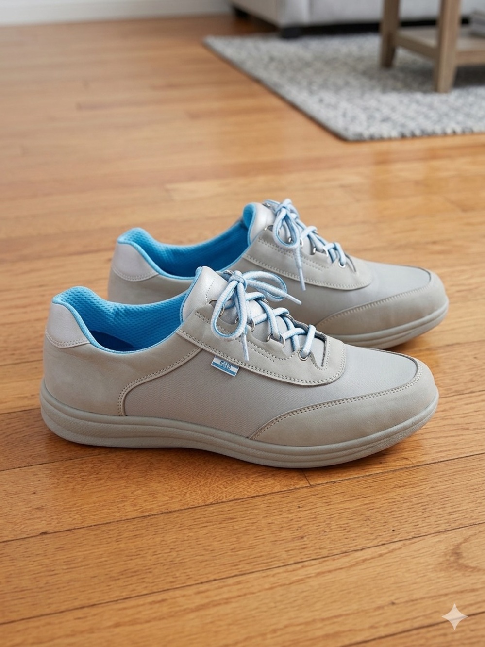 SAS Men's Light Gray Sneakers with Blue Lining